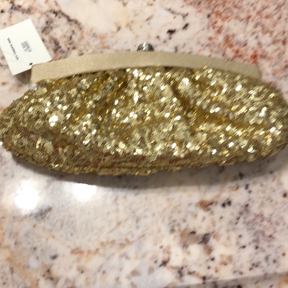 Gold sequin evening clutch - Picture 2 of 4